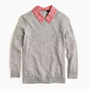 J Crew L0265 size XLWool Tippi Sweater w/ Liberty Chamomile Floral Collar size